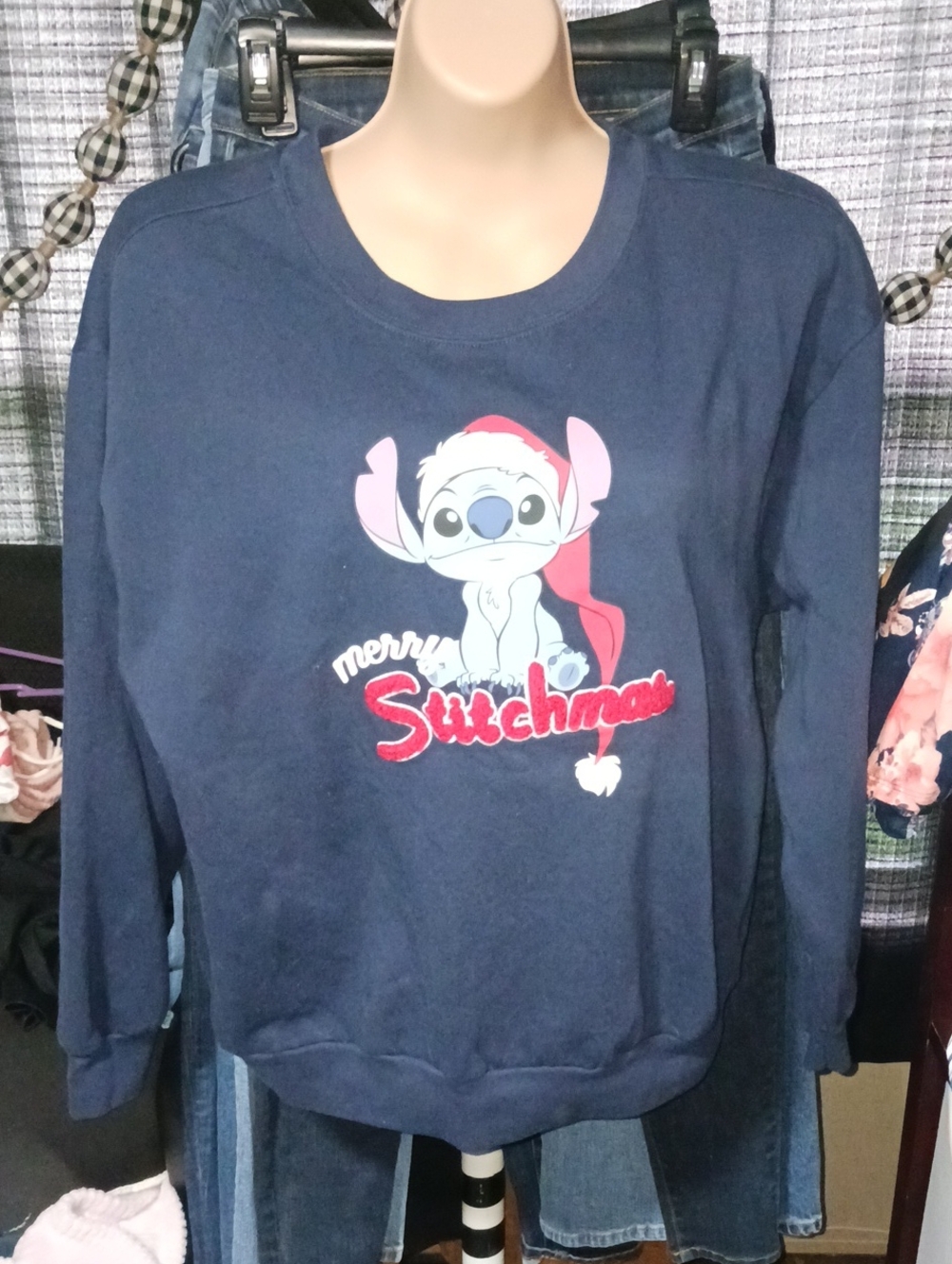 Disney Navy Merry Stitchmas Crewneck Sweatshirt